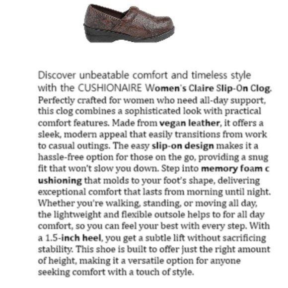 CUSHIONAIRE Clair Vegan Tooled Leather Comfort Clogs Women Brown 🆕📦🏃 💨⚡🚚 - Picture 6 of 15